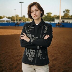 Montanaco Black Copper Studded Jacket Western Pleasure Size Small